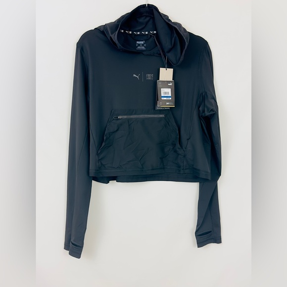 PUMA Train First Mile Lightweight Hoodie Black Thumbholes & Kangaroo Po… - Picture 5 of 13